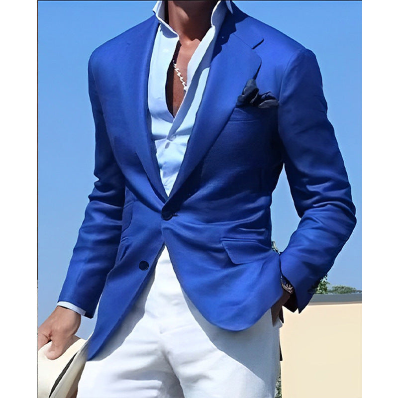 Herren eleganter Leinenblazer mit schmalem Schnitt Krohn-e