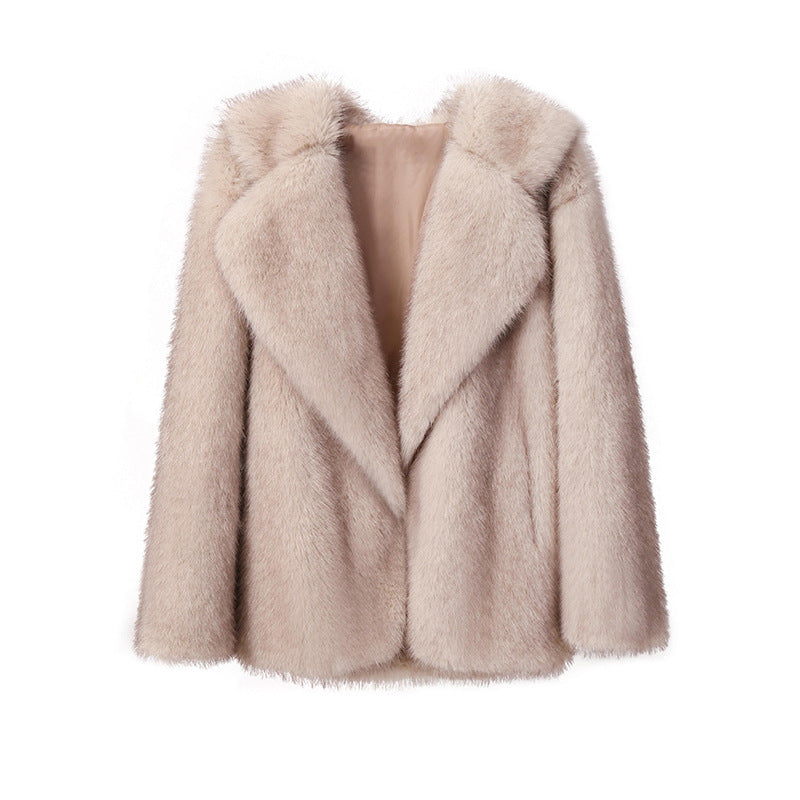 Damen Elegante Kunstpelz-Jacke mit weichem Kragen und modischem Schnitt Krohn-e