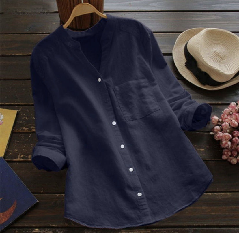 Damen Bluse mit eleganter Knopfleiste und moderner Passform Krohn-e