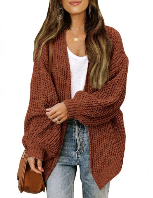 Damen Grobstrickjacke mit überschnittenen Schultern und lässigem Schnitt Krohn-e