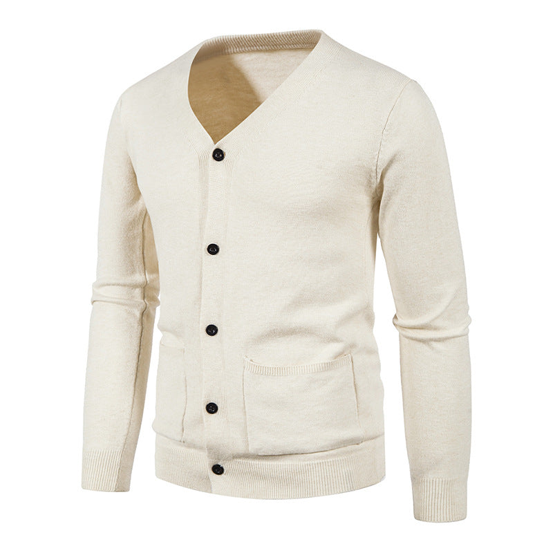 Herren Strickjacke mit V-Ausschnitt und praktischen Taschen Krohn-e