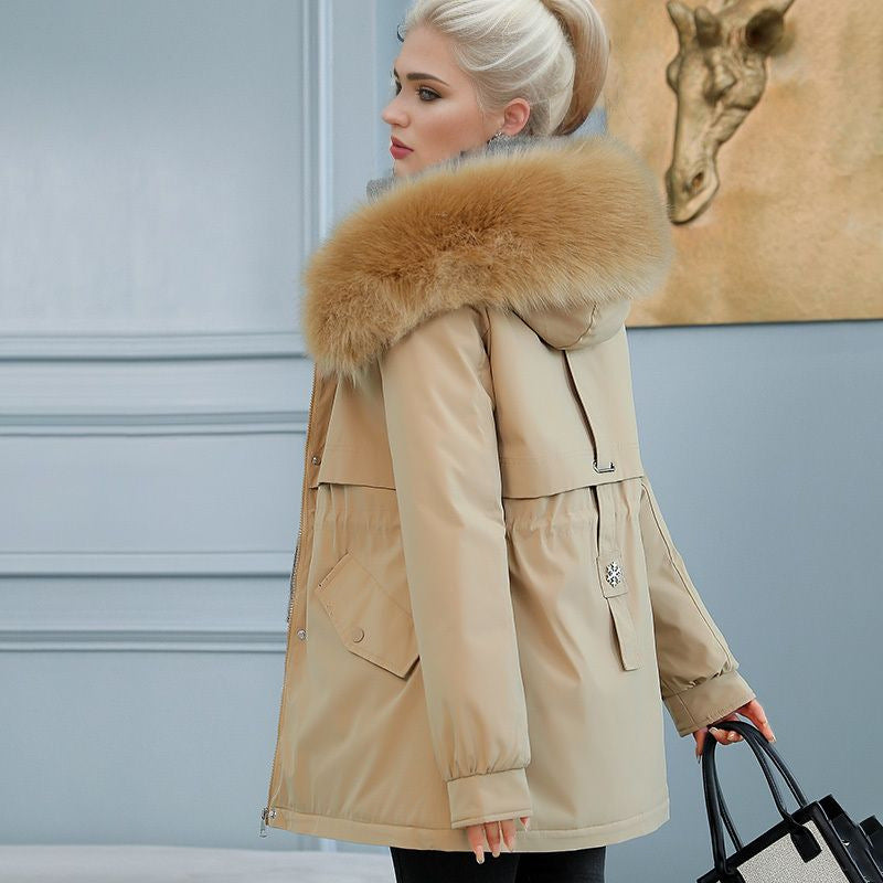 Damen isolierter Winterparka mit luxuriösem Kunstfellkragen und wärmendem Innenfutter Krohn-e