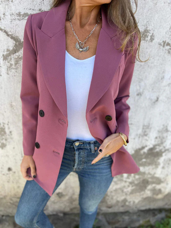 Damen Eleganter Double-Breasted Blazer mit zeitlosem Schnitt und leichten Schulterpolstern Krohn-e
