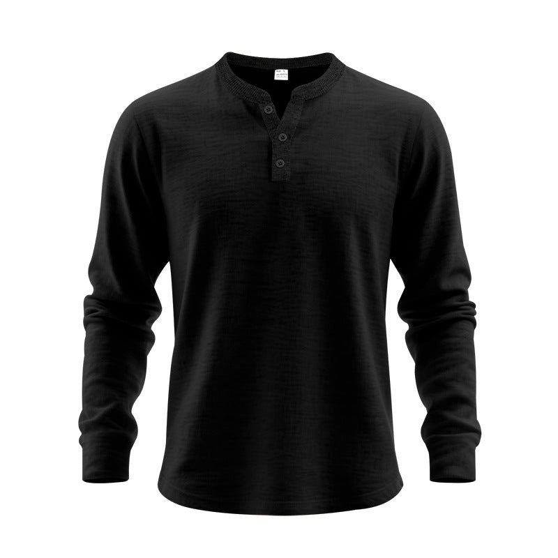 Herren Langarm-Henley-Shirt aus weichem Baumwollmix Krohn-e