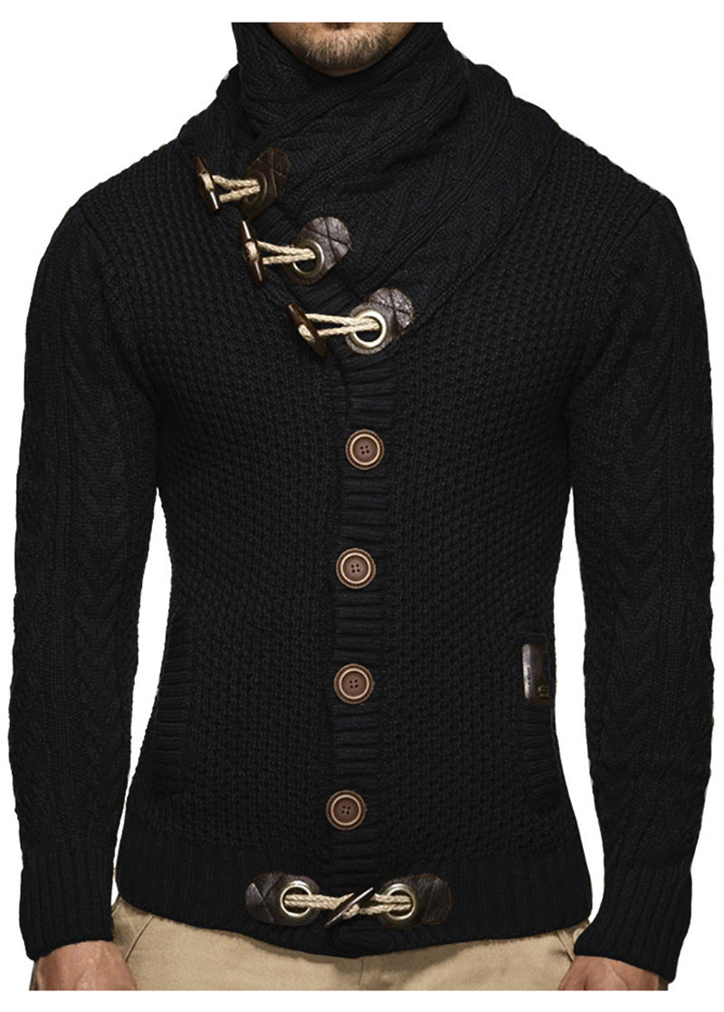Herren Strickjacke mit asymmetrischem Kragen und einzigartigem Knopfdesign Krohn-e