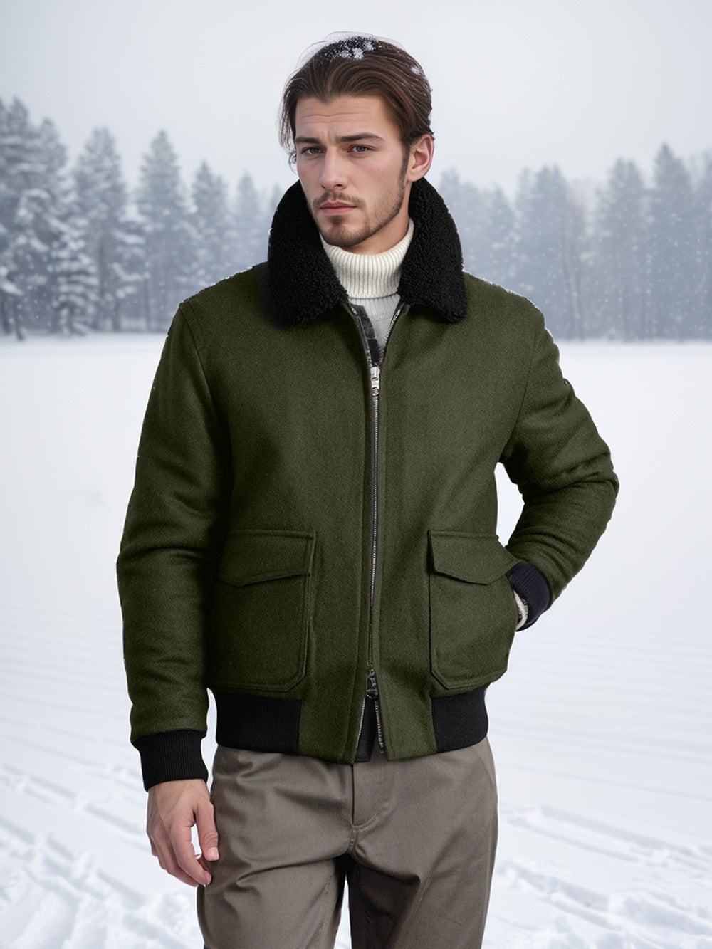 Herren trendige und warme Bikerjacke Krohn-e