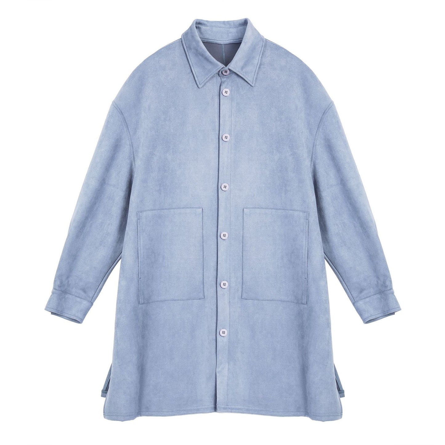 Damen Oversize Hemdenjacke aus weichem Suede mit großen Taschen Krohn-e