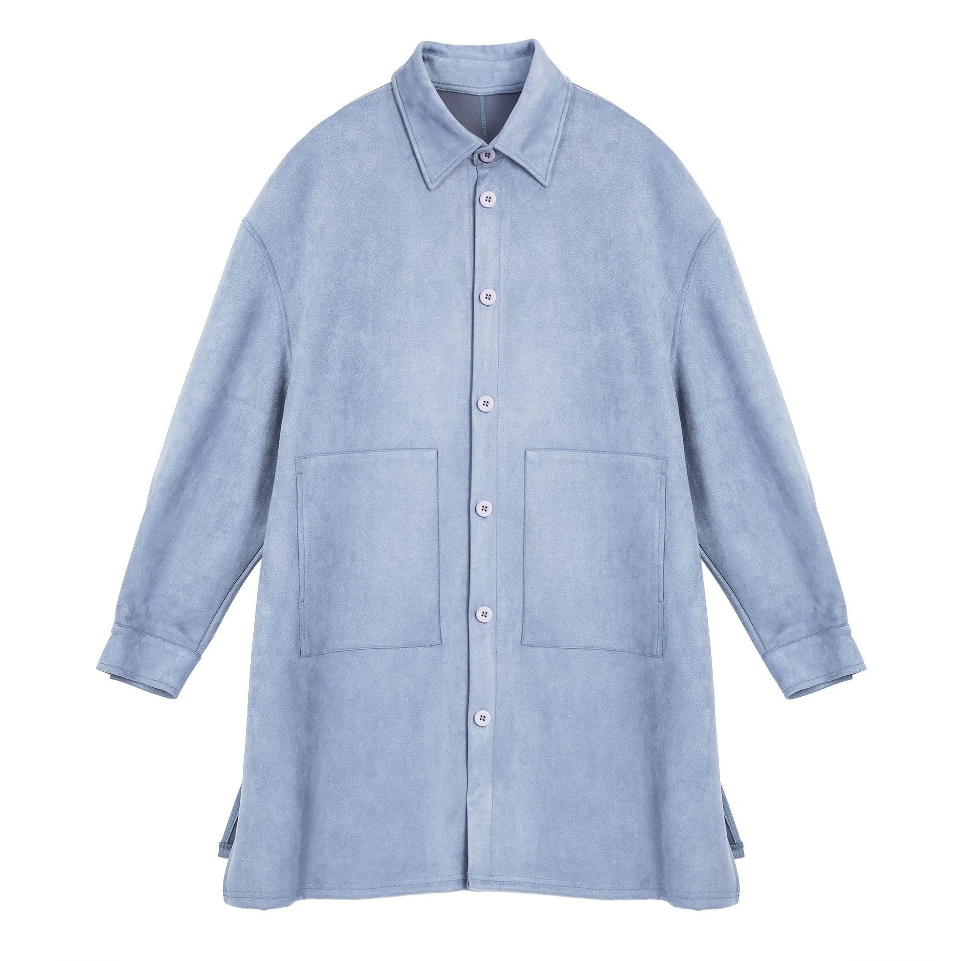 Damen Oversize Hemdenjacke aus weichem Suede mit großen Taschen Krohn-e