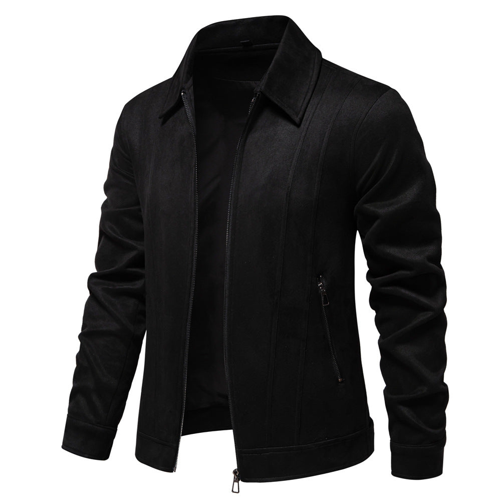 Herren Kunstlederjacke mit strukturiertem Design und seitlichen Reißverschlusstaschen Krohn-e