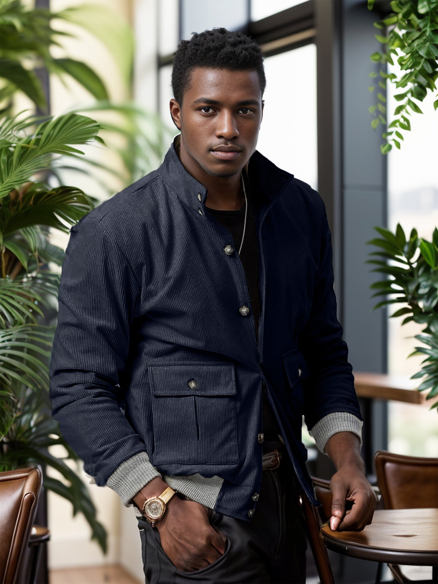 Herren moderne Cordjacke mit praktischen Taschen Krohn-e