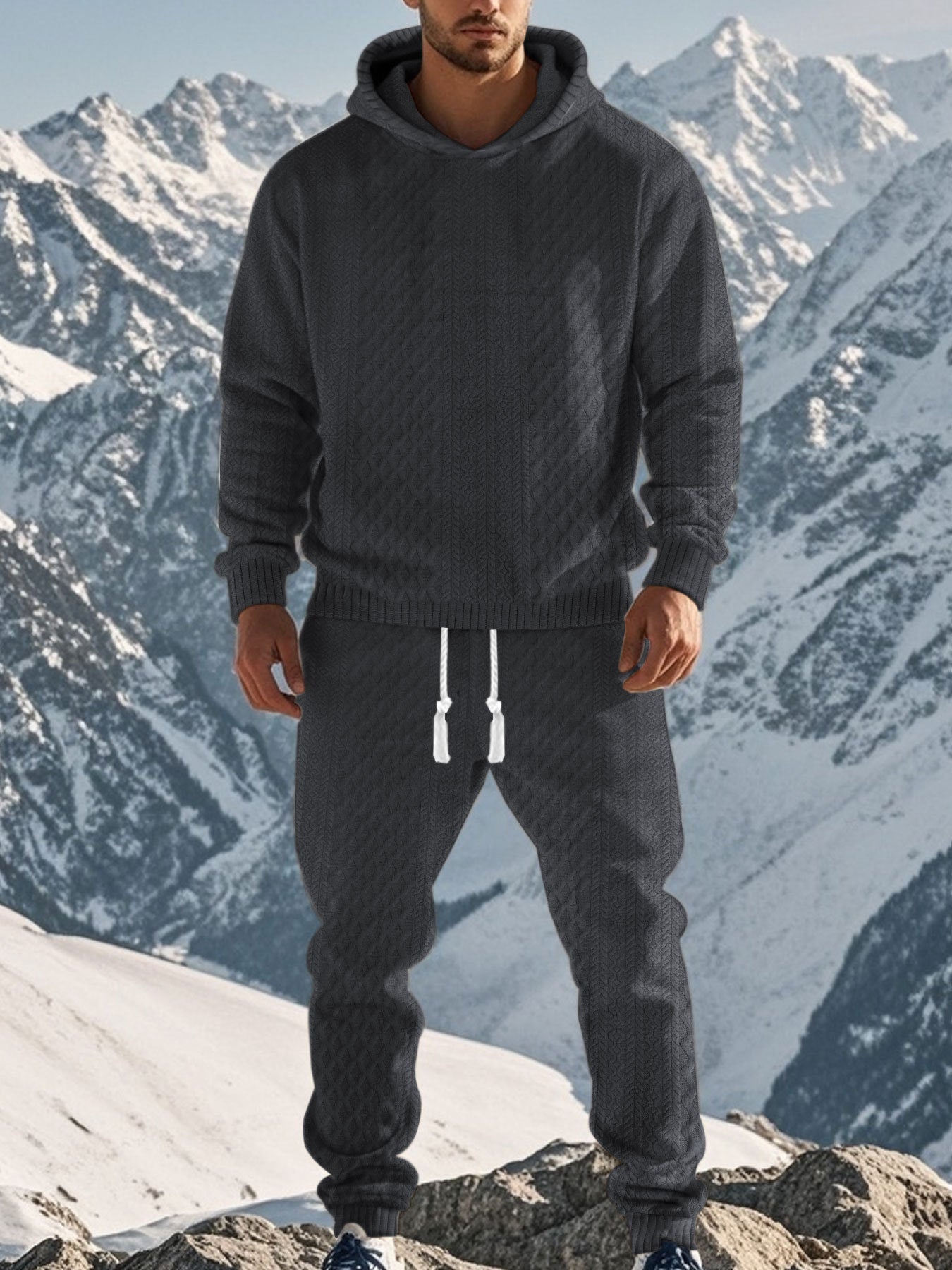 Herren sportliches Hoodie und Jogginghose Set mit strukturiertem Design Krohn-e