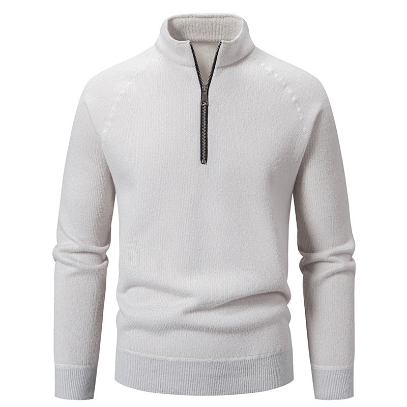 Herren Rollkragenpullover mit modernem Reißverschluss und strukturiertem Design Krohn-e