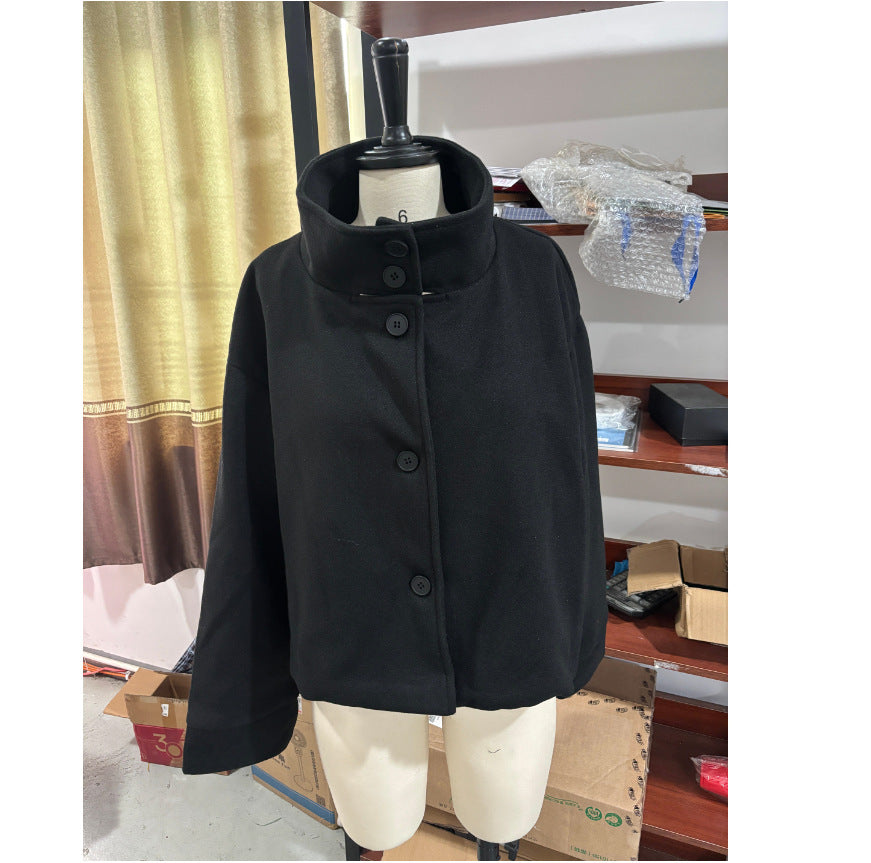 Damen modische Wolljacke mit strukturiertem Kragen und elegantem Schnitt Krohn-e