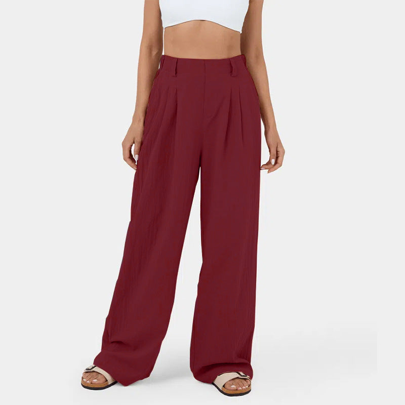 Damen Weite Chinohose mit elegantem Faltenwurf und seitlichen Taschen Krohn-e