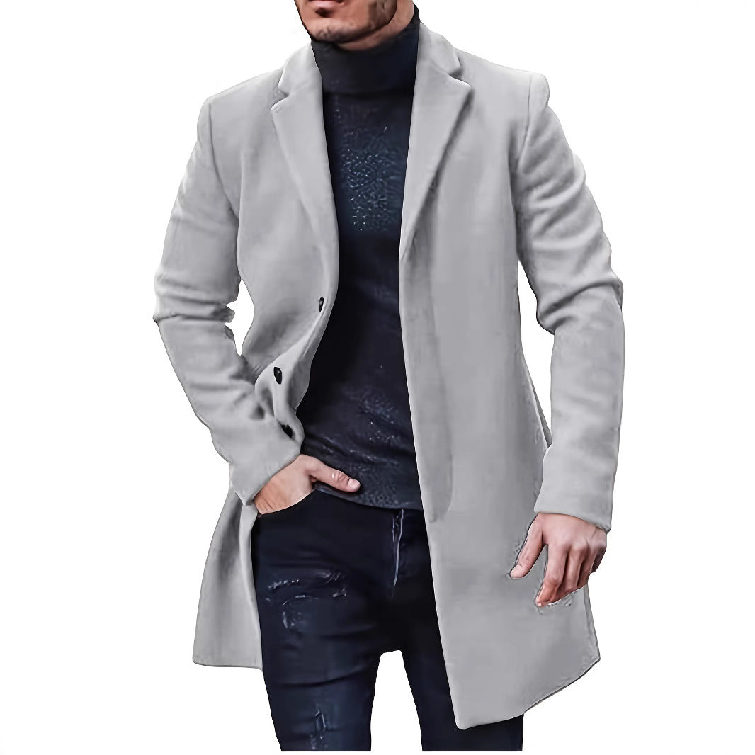 Herren eleganter Wollmantel mit schmalem Schnitt Krohn-e