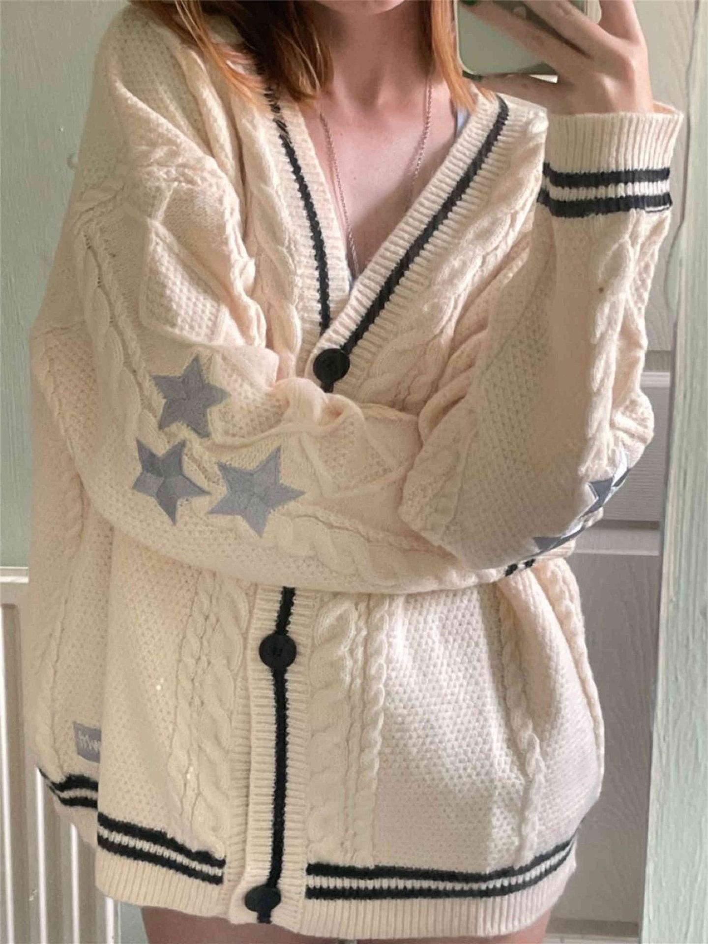 Damen Strickjacke mit dekorativem Sternen-Muster Krohn-e
