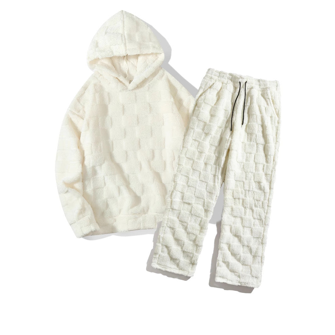 Damen Gemütliches Fleece-Set mit Kapuze und elastischem Bund Krohn-e