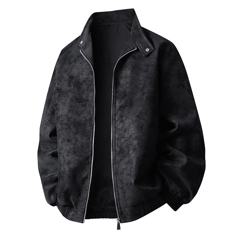 Herren stylische Kunstlederjacke im modernen Design und elastischen Bündchen Krohn-e