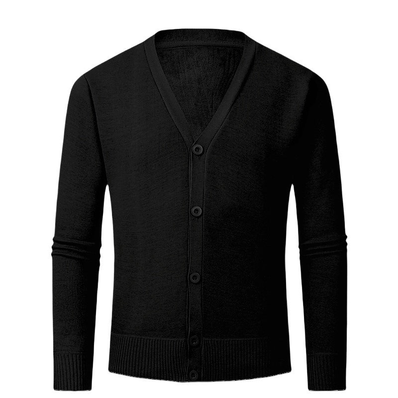 Herren Strickjacke mit V-Ausschnitt und knopflosem Design Krohn-e