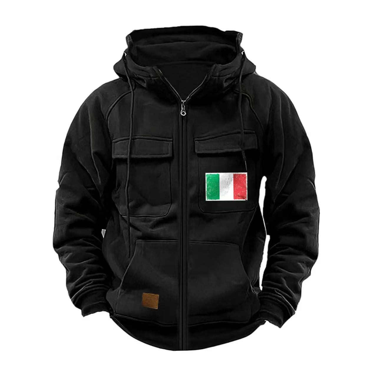 Herren modische Kapuzenjacke mit praktischen Taschen und verstellbarem Kragen Krohn-e