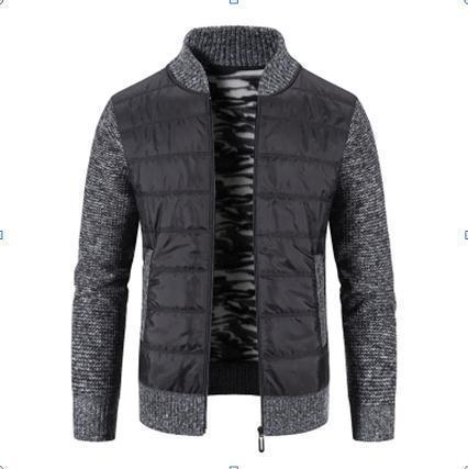 Herren Casual Übergangsjacke mit gestepptem Design und Strickdetails Krohn-e