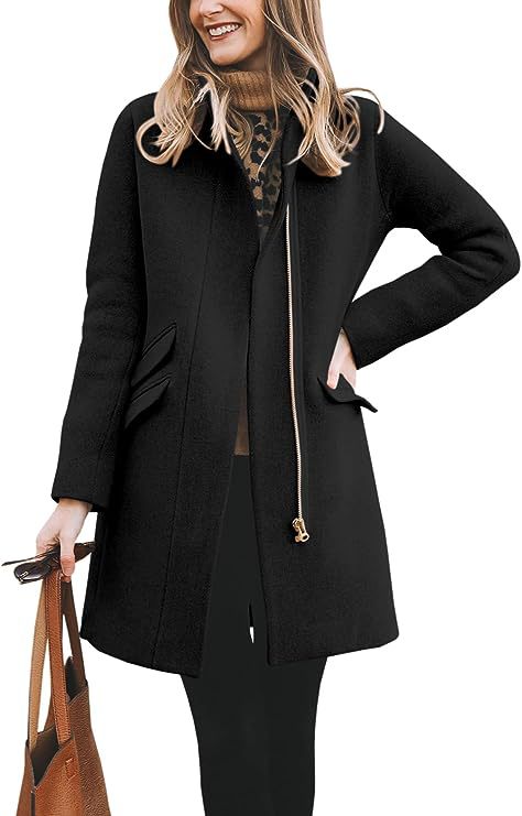 Damen modischer Wollmantel mit asymmetrischem Schnitt Krohn-e