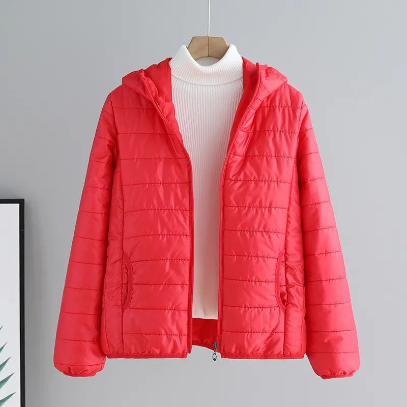 Damen gesteppte Übergangsjacke mit praktischen Taschen und Kapuze Krohn-e