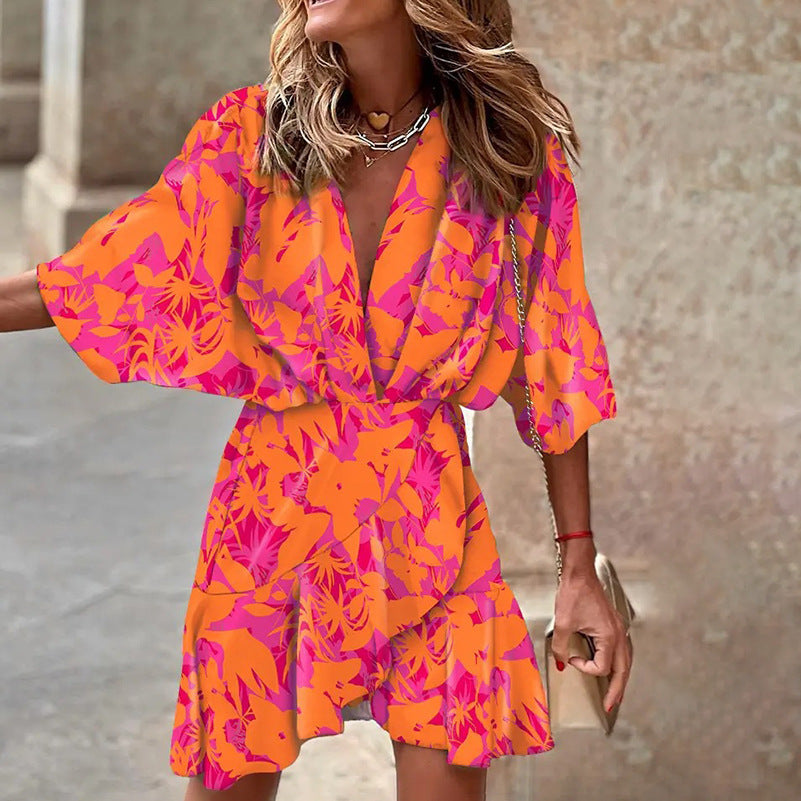 Elegantes Kleid mit Fledermausärmeln von Clara