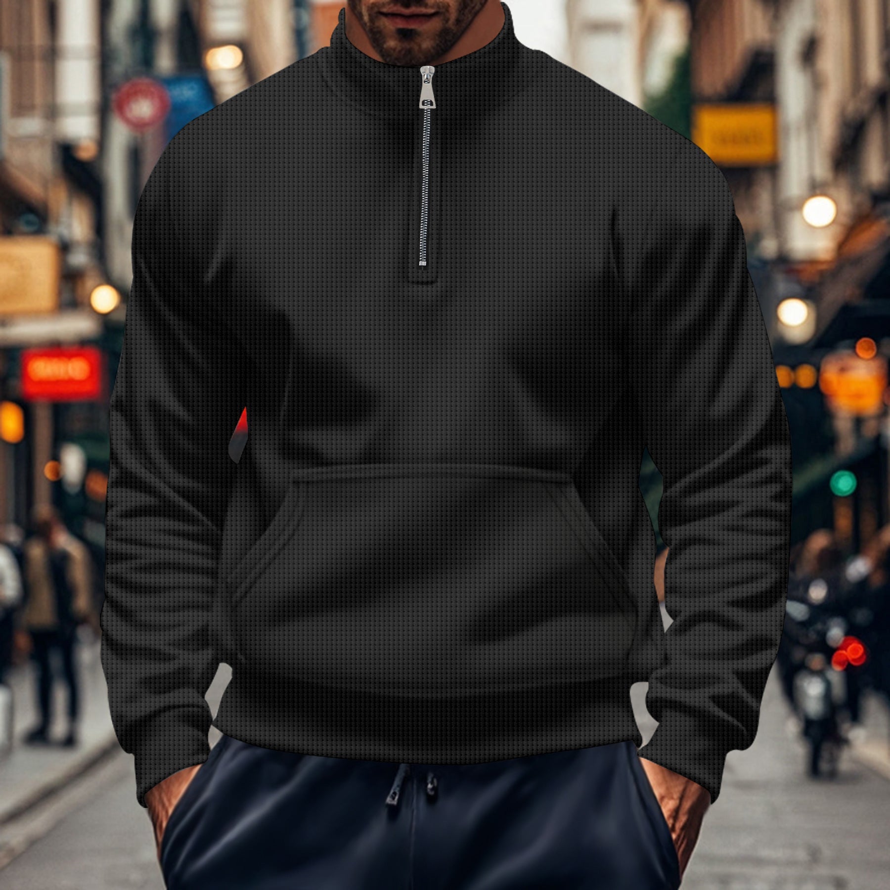 Herren sportlicher Hoodie mit Reißverschluss und praktischen Taschen Krohn-e
