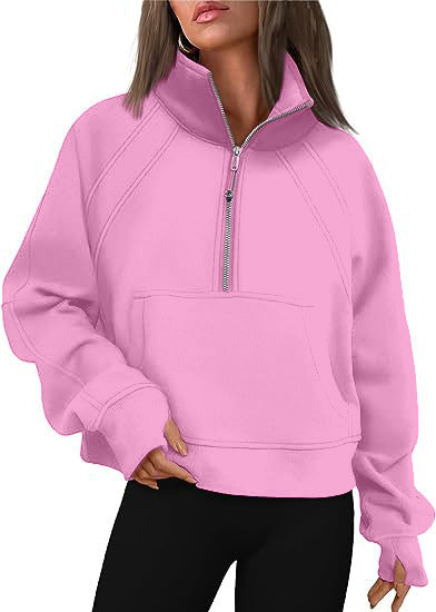 Damen Sportlicher Pullover mit hohem Kragen und Reißverschluss Krohn-e