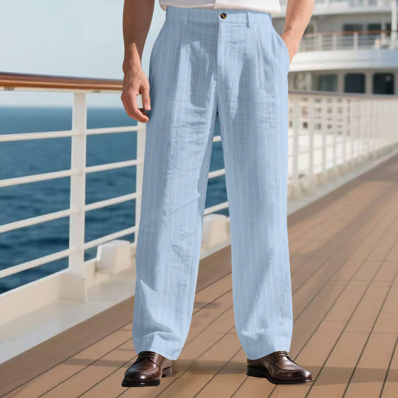 Herren elegante Anzughose mit schmalen Nadelstreifen Krohn-e