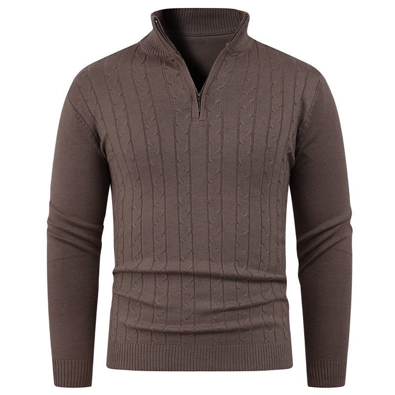 Herren Strukturierter Pullover mit ZIP-Kragen Krohn-e
