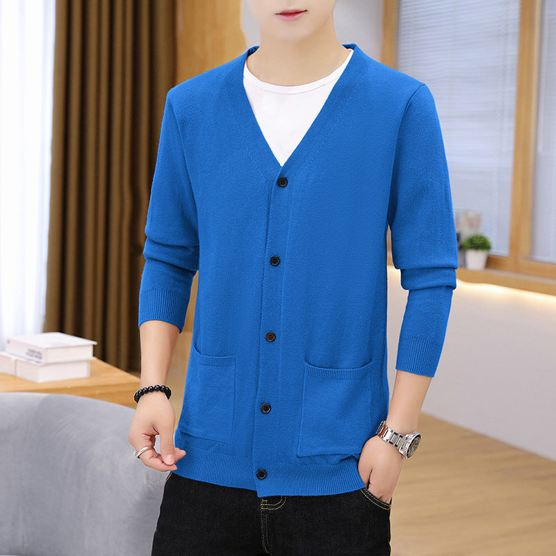 Herren eleganter leichter Strickcardigan mit Taschen Krohn-e