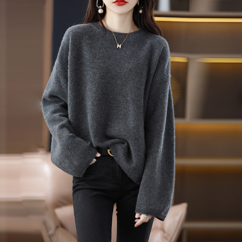 Damen Oversized Strickpullover mit weitem Schnitt und langen Ärmeln Krohn-e