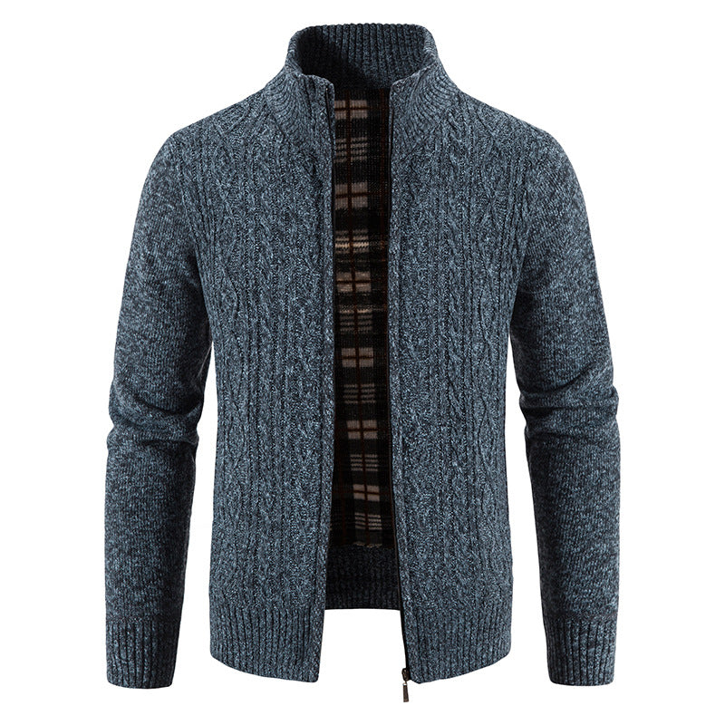 Herren Strickjacke mit hochschließendem Kragen und strukturiertem Design Krohn-e