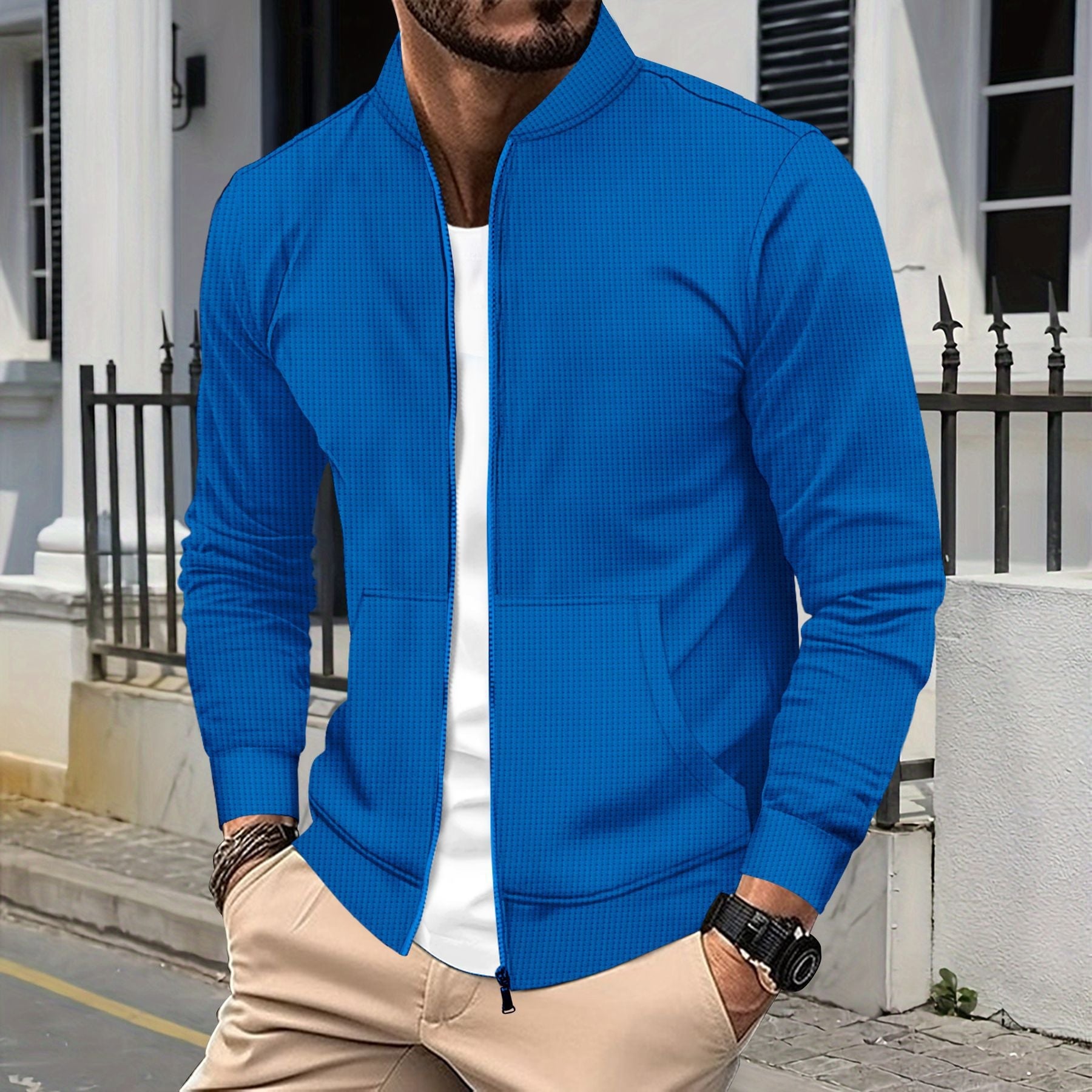 Herren sportliche Freizeitjacke mit Reißverschluss und praktischen Taschen Krohn-e