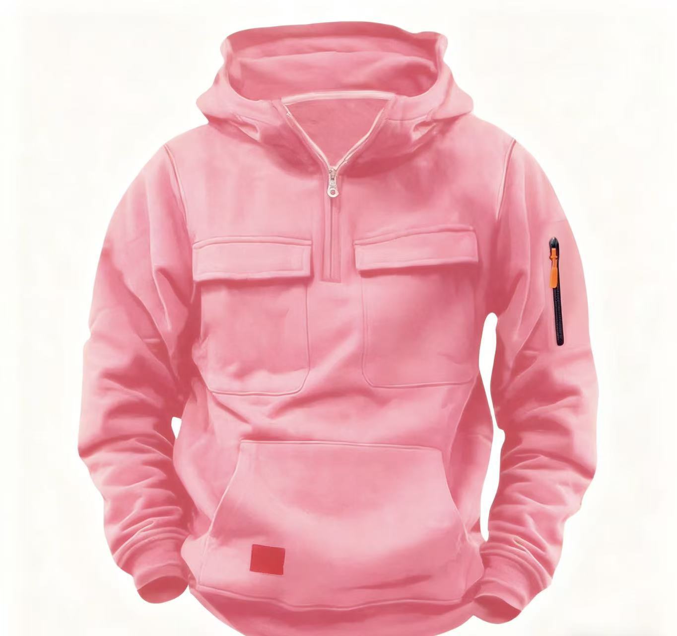 Herren funktionale Kapuzenjacke mit Reißverschluss und praktischen Taschen Krohn-e