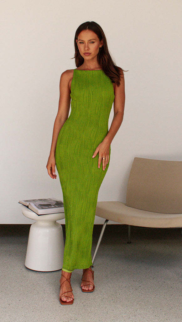 Damen Langarm Maxikleid mit elegantem Rippstrickmuster und körpernahem Schnitt Krohn-e