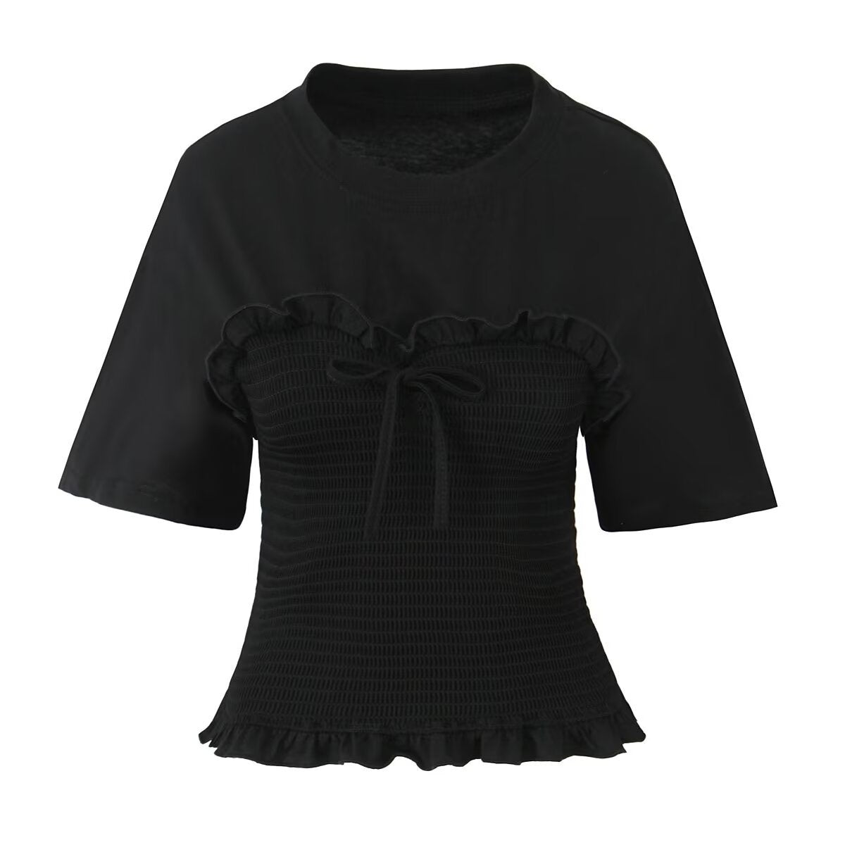 Figurbetontes T-Shirt mit kurzen Ärmeln von Fudus