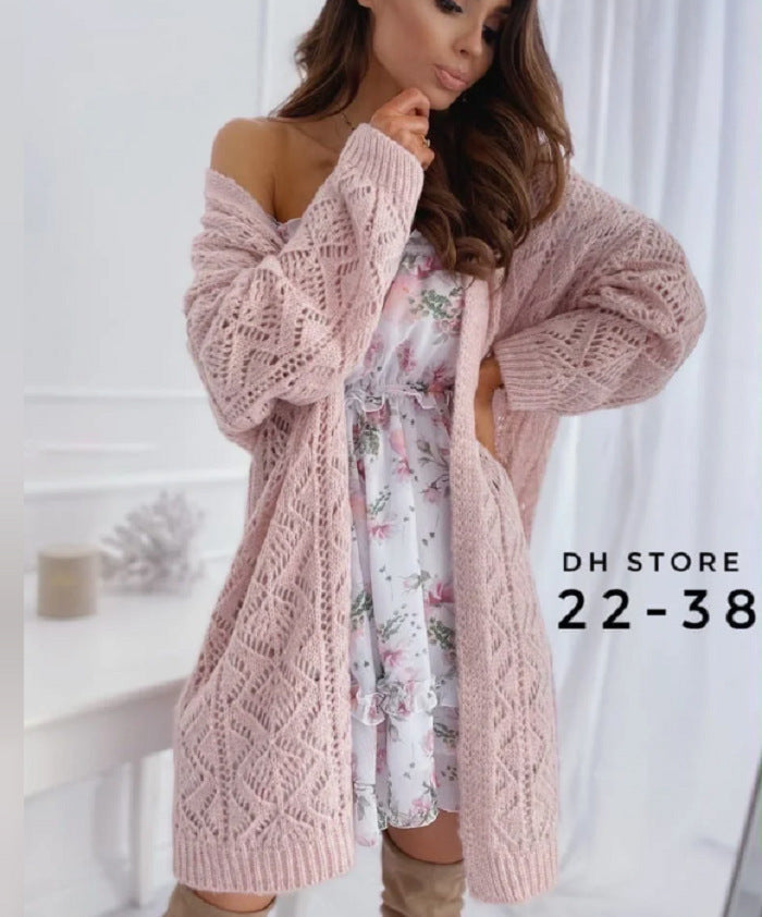 Damen Großer Strickcardigan mit Ajourmuster Krohn-e