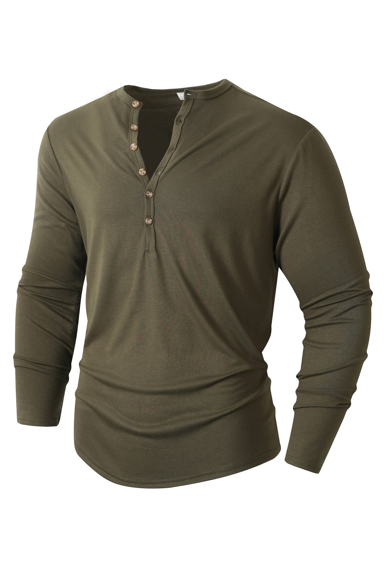Herren Langarm Henley-Shirt mit Knopfleiste und weichem Baumwollmix Krohn-e