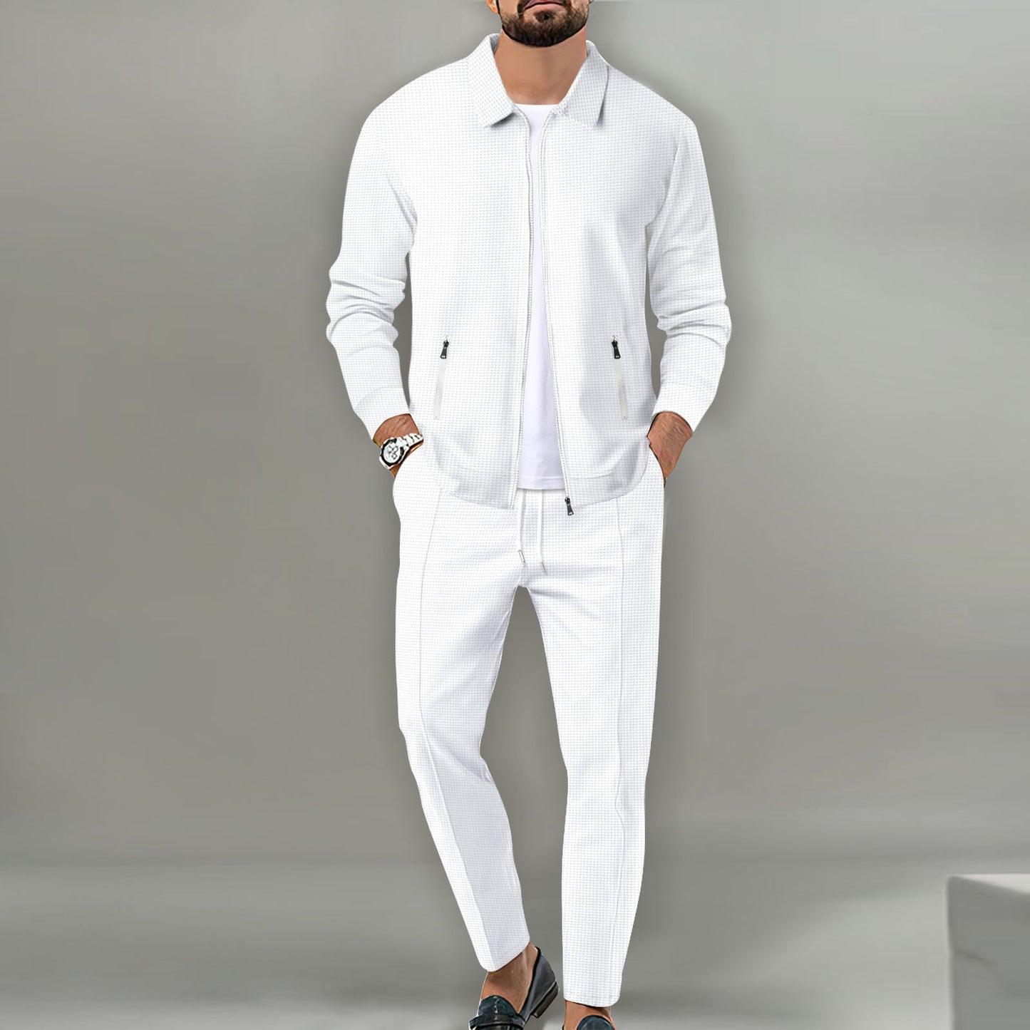 Herren sportliches Komplettset mit eleganter Oberjacke Krohn-e