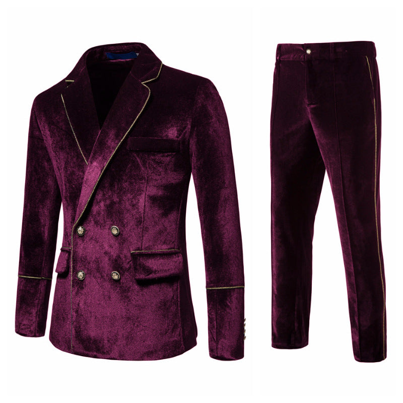 Herren elegantes Samtanzugset mit glänzendem Finish und modernem Schnitt Krohn-e