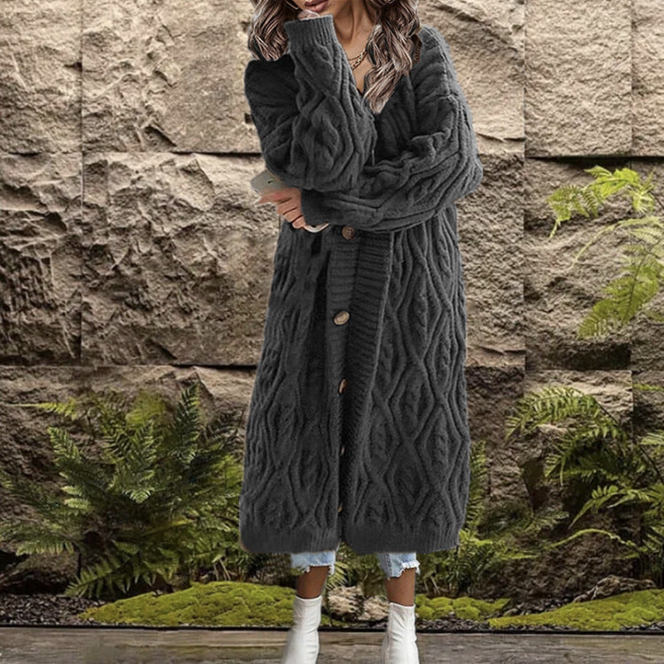 Damen Strickmantel mit kunstvollem Zopfmuster Krohn-e