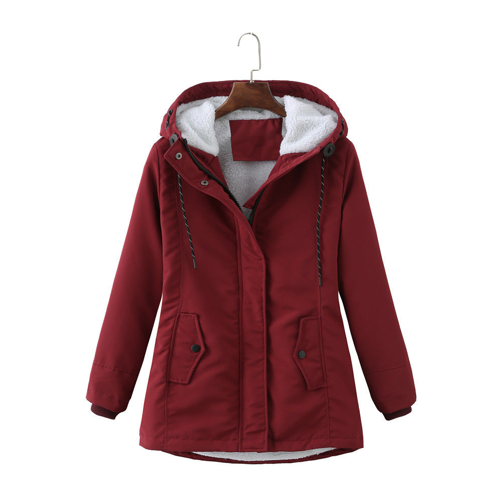 Damen warme Fleecegefütterte Parka-Jacke mit verstellbarem Taillenzug Krohn-e