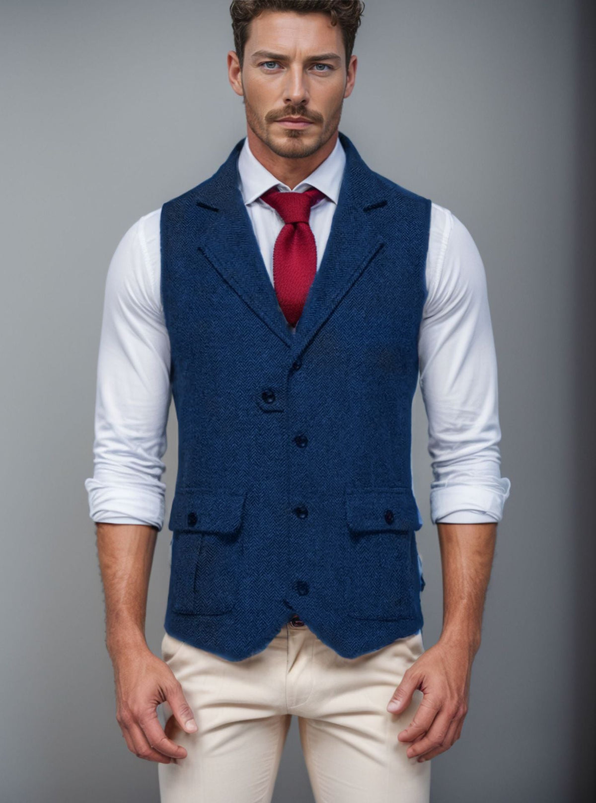 Herren Weste im klassischen Herringbone-Design Krohn-e