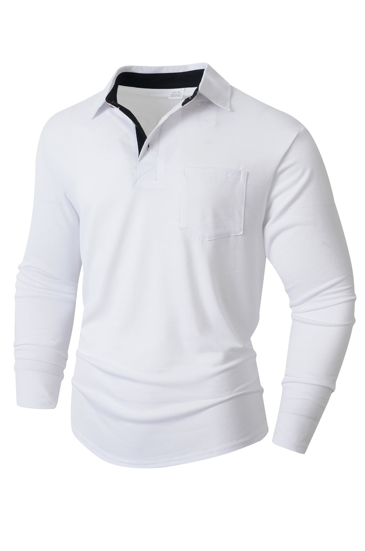 Herren elegantes Langarm Poloshirt mit modernem Kragen und leichtem Stretch Krohn-e