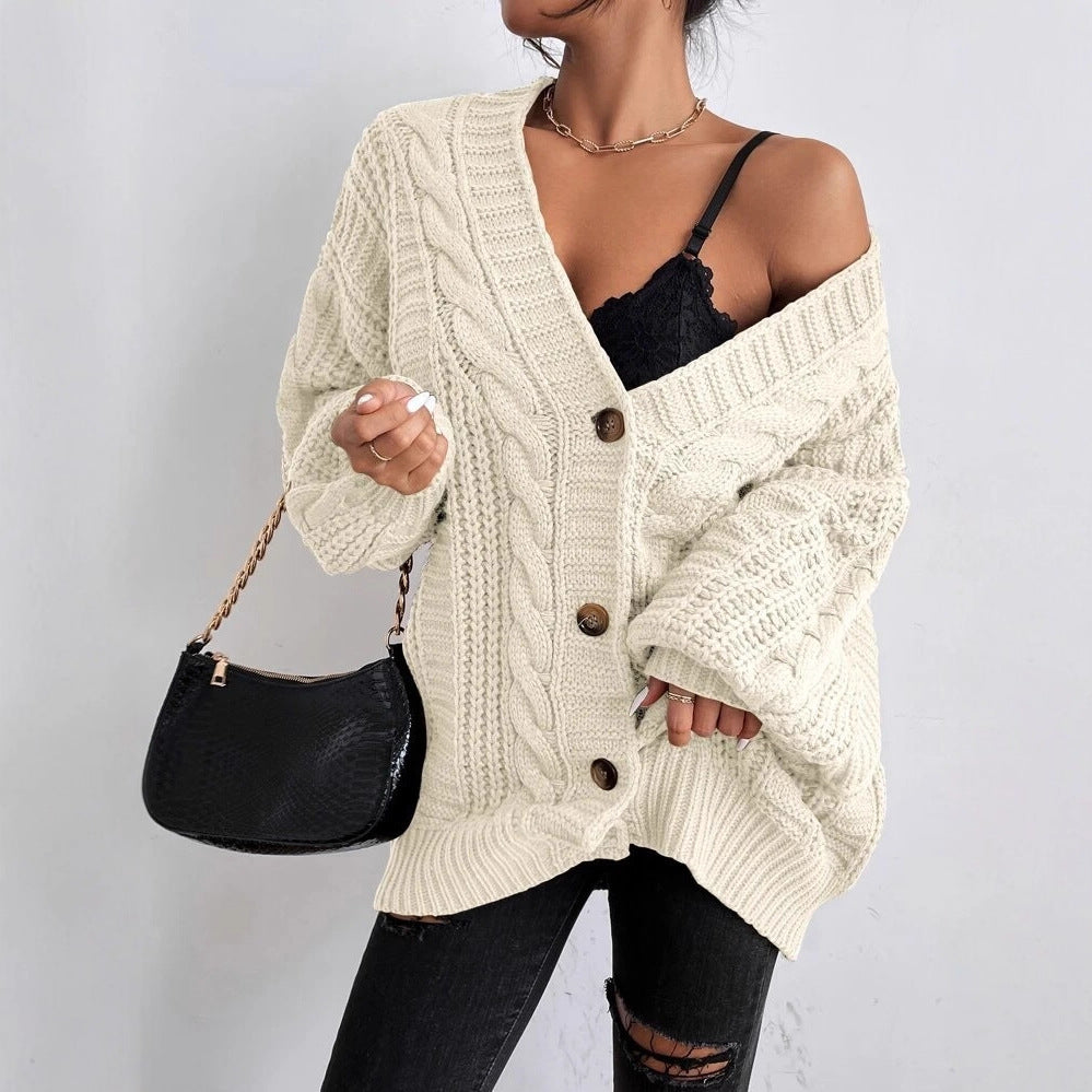 Damen Grobstrick-Cardigan mit dekorativem Zopfmuster Krohn-e