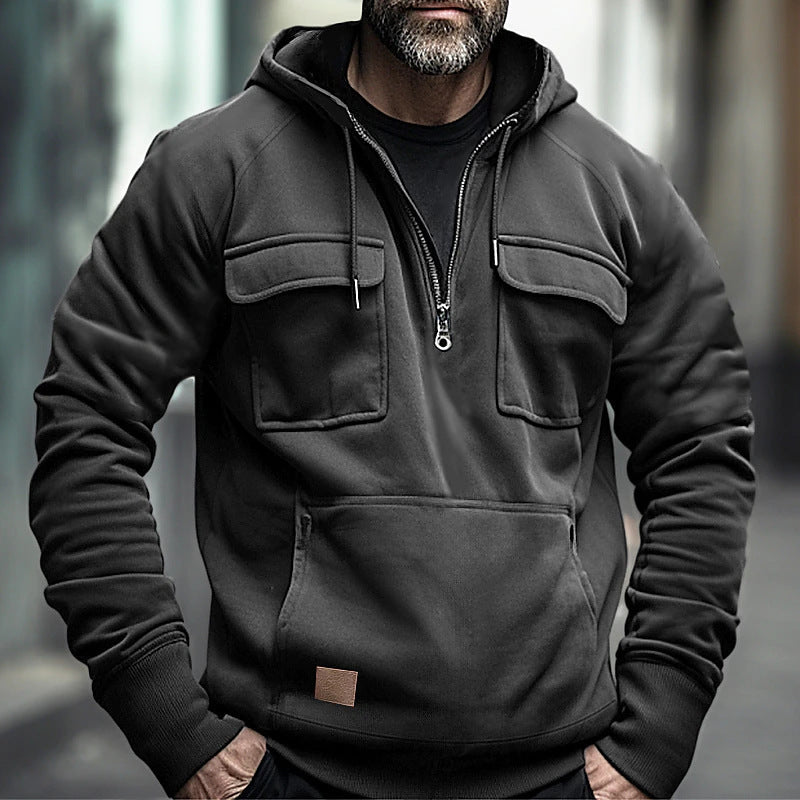 Herren modische Kapuzenpullover mit praktischen Brusttaschen Krohn-e