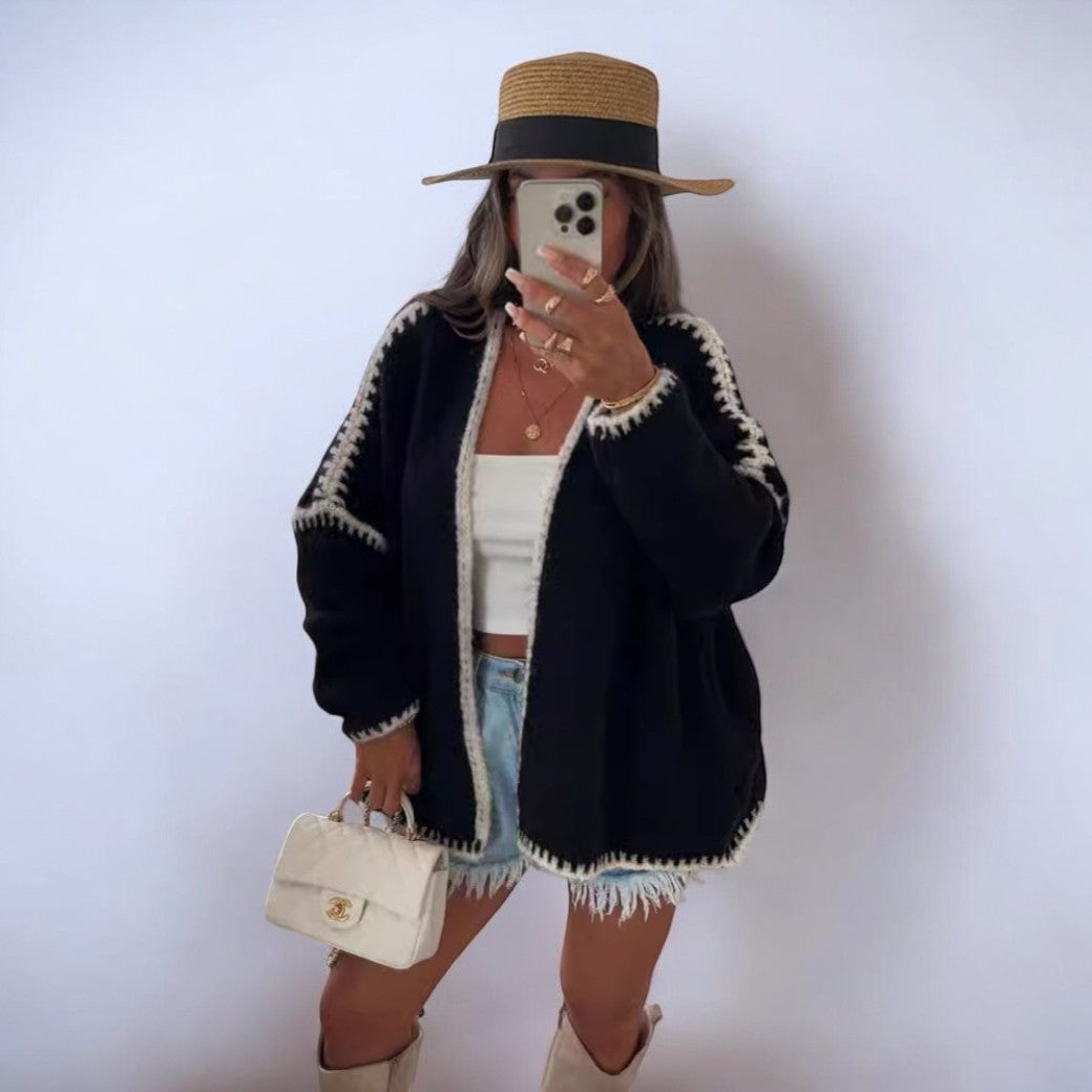 Krohn-e | Elegante Strickjacke Im Overgröße Stil